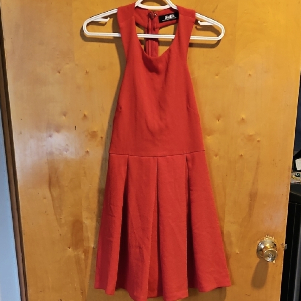 Lulu's Red Pleated Halter Dress